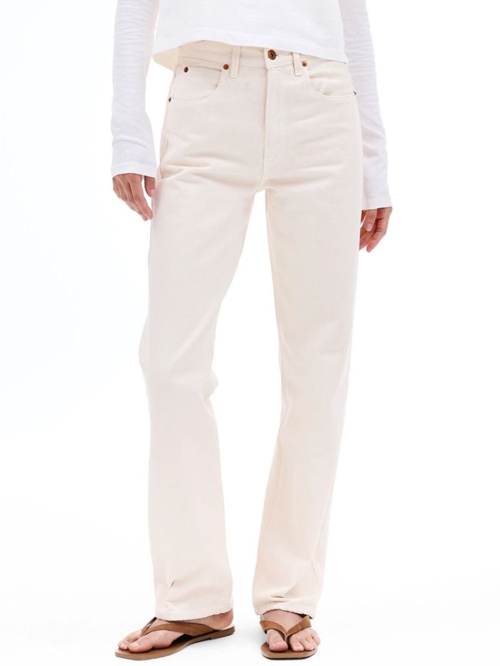 Slvrlake Cream “London” Straight-Leg Jeans